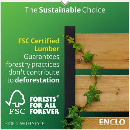 5ft H x 3.2ft W (1 Panel) No Dig Enclo Concord Cedar Wood Privacy Screen, Great to Hide Trash Cans, Decorative Patio Privacy Screen, Outdoor Privacy Fence Panel, Air Conditioner Fence, EC18022