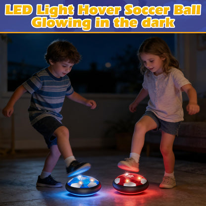 2Pcs LED Hover Soccer Ball Indoor Toys for 3-12 Year Old Boys Girls Christmas Birthday Gifts for 3 4 5 6 7 8 9 10 Years Old Kids Air Floating Soccer Toy Toddler Games Foam Bumper