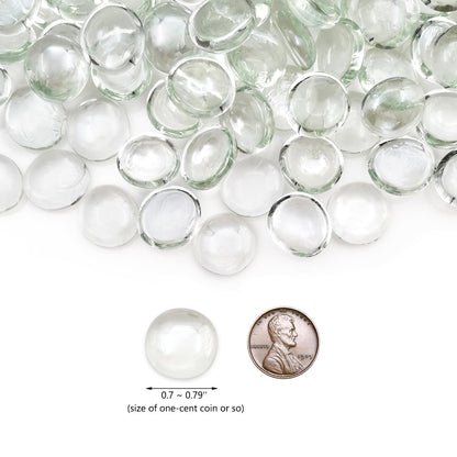 Ismosm Flat Glass Marbles 2LB, High-Luster Glass Vase Filler Beads, Translucent Glass Pebbles for Vases, Crafts, Fire Pit Glass, Aquarium Decorations, Centerpieces, Landscaping