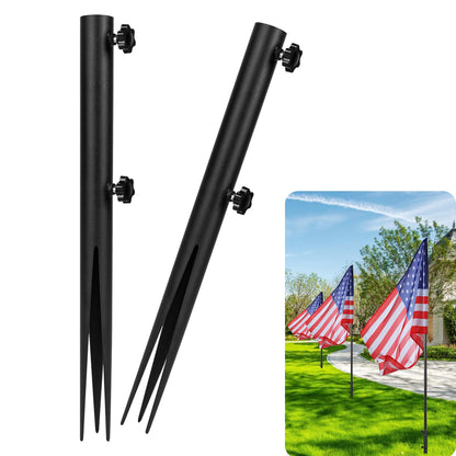 KSWLOR Flag Pole Ground Stake, Heavy Duty Flag Pole Holder, Outdoor Light Stakes for Torch Stand, Ground Outdoor Banner Stakes Fits Poles with 1 Inch, for Garden Lawn