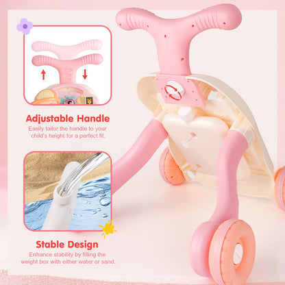 AuntyFey Baby Walker, 3 in 1 Push Walker for Baby Girls Boys, Baby Walking Toy for 1 Year Old Learning to Walk, Sit to Stand Baby Walker Push Toy for Girl 12 Months, Pink
