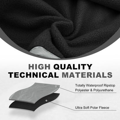 KawaGebo Kamp Fleece Waterproof Outdoor Blanket - Windproof Stadium Blanket for Camping, Picnics, and Sports Stay Dry and Comfortable 80"x 58"(Hoodeed, Gray)