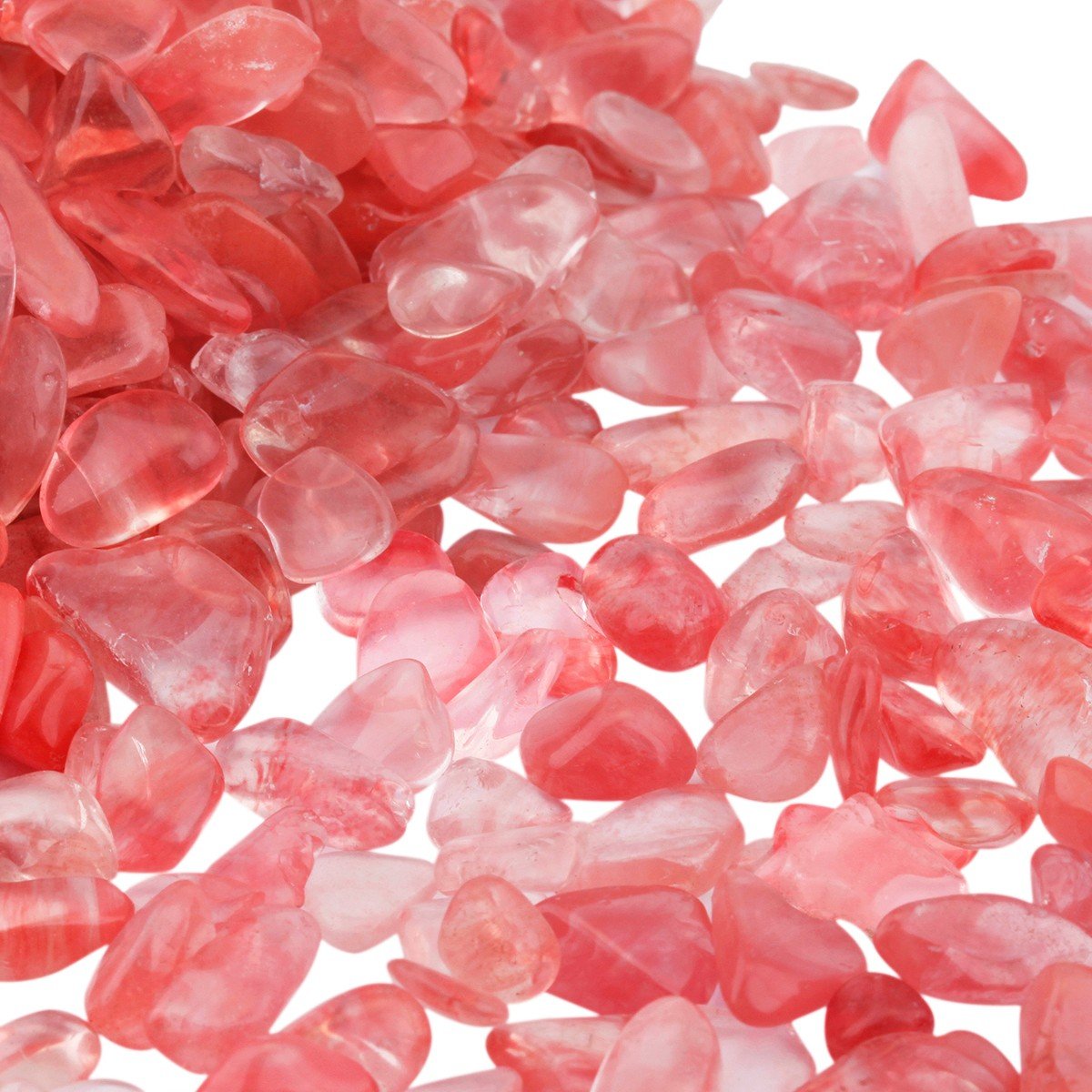 rockcloud 1 lb Cherry Quartz Small Tumbled Chips Crushed Stone Healing Reiki Crystal Jewelry Making Home Decoration