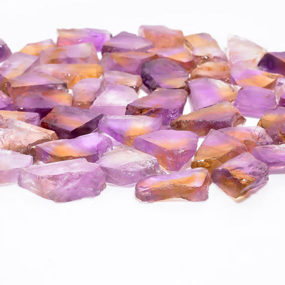 Natural Ametrine Raw Slice Gemstone- Healing Crystals for DIY Jewelry Making -Loose Natural Cabochon -Perfect for Crafting Unique Jewelry Designs (5 pcs, 25-35 mm)