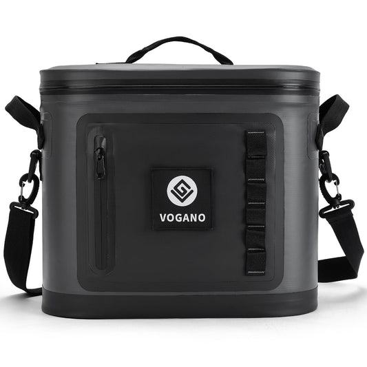 Vogano Soft Cooler - Insulated Leak-Proof Cooler Bag with Waterproof Zipper | 28 Can Portable Ice Chest for Camping, Beach, Travel, Picnic, Fishing (Dark Grey)