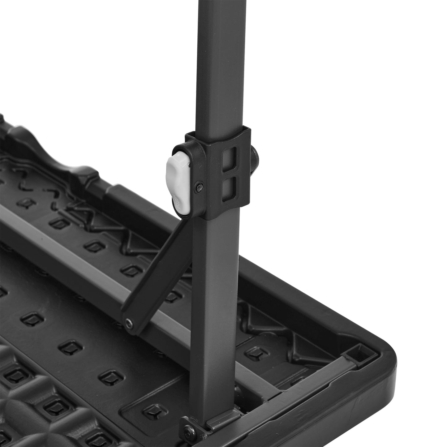 Amazon Basics 34 inch Portable Sturdy Folding Dining Table with Carrying Handle, Space Saving Storage, Square, 33.9 x 29.1 x 33.9 inch, Black