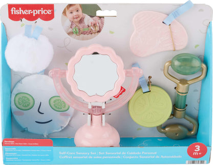 Fisher-Price Baby Toys Mini Me Moments Self-Care Sensory Set 6-Piece Rattle & Teether Activities for Newborns Ages 3+ Months