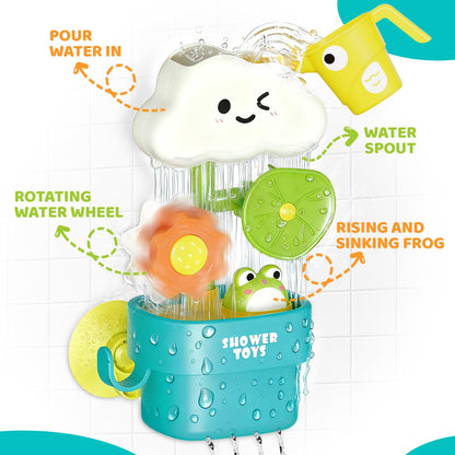 Sitodier Bath Toys for Toddlers 1-3,Baby Waterwheel Bathtub Toy with Suction Cup,Kids Bath Tub Shower Playset,Infant Bathtime Fun Xmas Birthday Gift for 12-18 Months 1 2 3 4 Years Old Baby Girls Boys