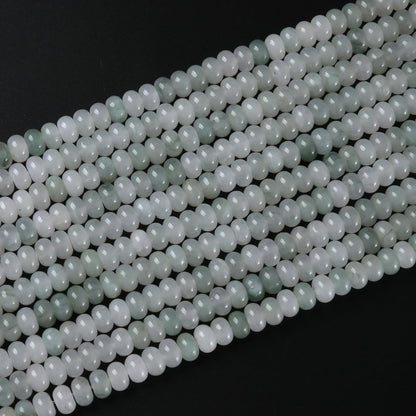 5x8mm 76pcs Natural Green Ice Jade Stone Rondelle Spacer Loose Beads Abacus Disk Stone Round Loose Gemstone Beads for Jewelry Making DIY Bracelet Necklace