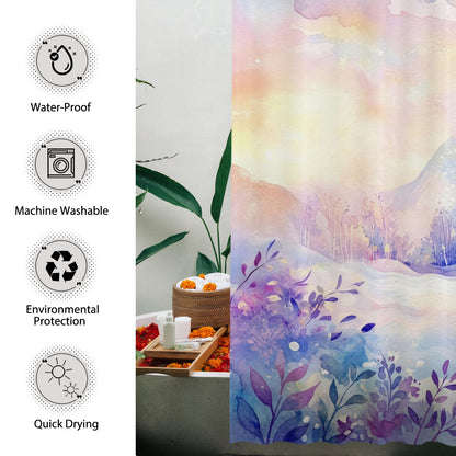Funnytree Dreamy Snow Castle Shower Curtain 72"x72" - Waterproof Fabric Bathroom Decor for Kids Boys Girls Men Women, Easy Care Washable (Hooks Not Included)