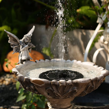 Solar Fountain, Solar Powered Bird Bath Fountain with 4 Nozzles 1.4W Solar Panel Kit Water Pump, Outdoor Watering Submersible Pump for Pond, Pool, Garden, Fish Tank
