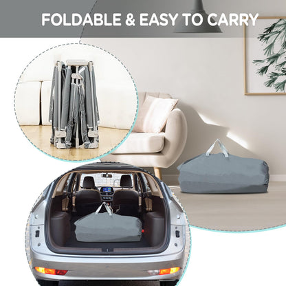 CAPAKIDS Foldable Baby Playpen 59"×71", Out-of-The-Box Ready Playpen for Babies and Toddlers, Portable Play Yard with Breathable Mesh & Gates, Storage Bag & 4 Handlers for Indoor & Outdoor
