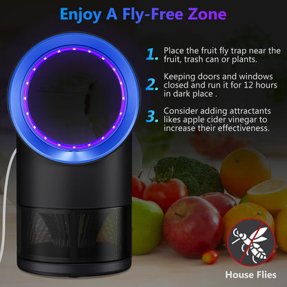 Fruit Fly Trap for Indoors, Fly Traps for Home Gnat Traps House Indoor, Indoor Insect Trap with Timer, Pack of 10 Refills (Blue)