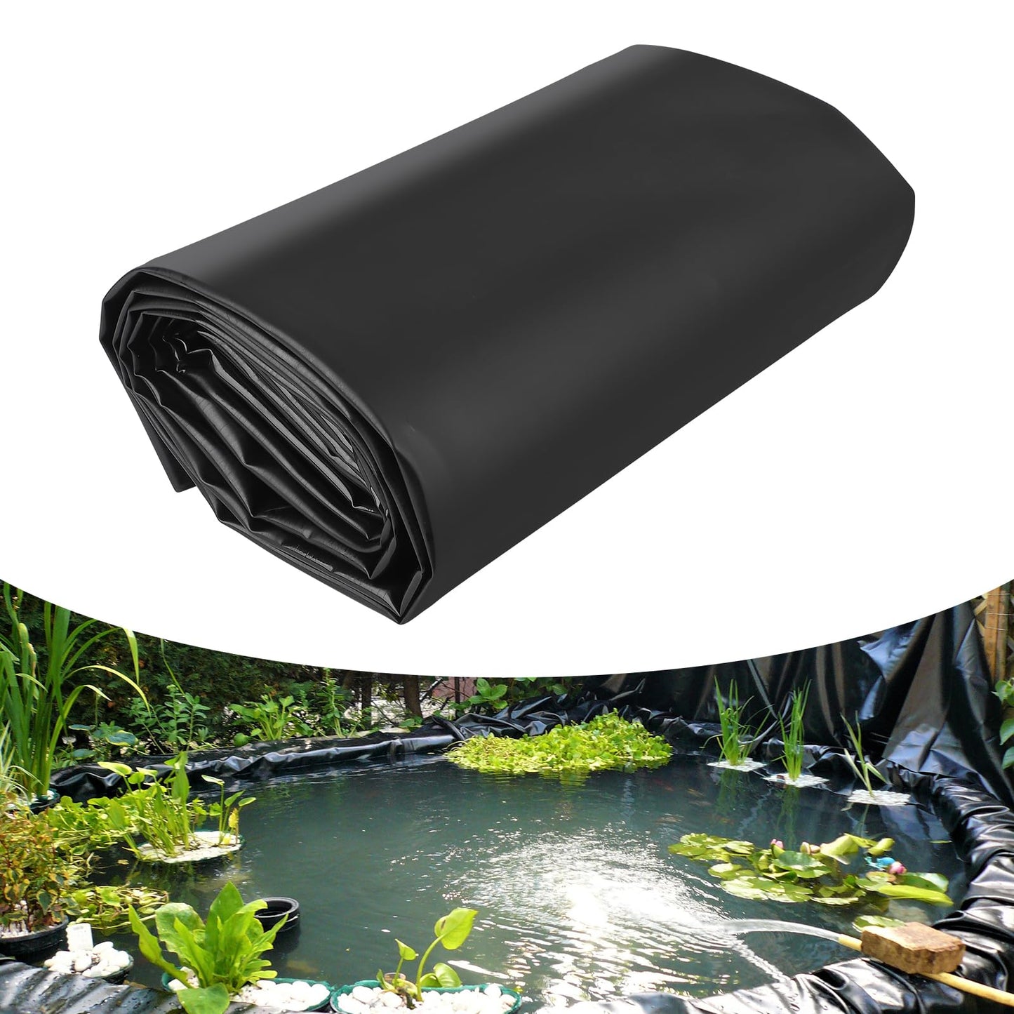 GarveeLife Pond Liners 12x15 ft - Safety Material, Easy Cutting, Versatile Applications, for Natural Outdoor Ponds, Waterfall, Fish, Koi Ponds, Water Garden
