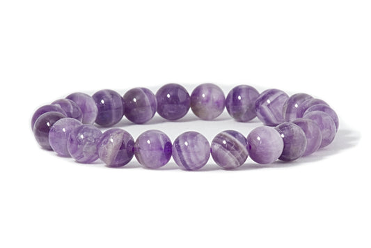 Cherry Tree Collection Dogtooth Amethyst Beaded Bracelet – Genuine 8mm Gemstone Stretch Bracelet for Men & Women – Handmade Crystal Bracelet - (Dogtooth Amethyst - S)