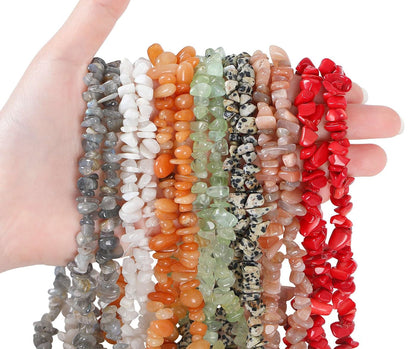 LAIDANLA Labradorite 400pcs Natural Chip Stone Beads 5-8mm Healing Crystal Irregular Gemstones Drilled DIY Loose Rocks Bead Crystal for Bracelet Earrings Necklace Jewelry Making Crafting