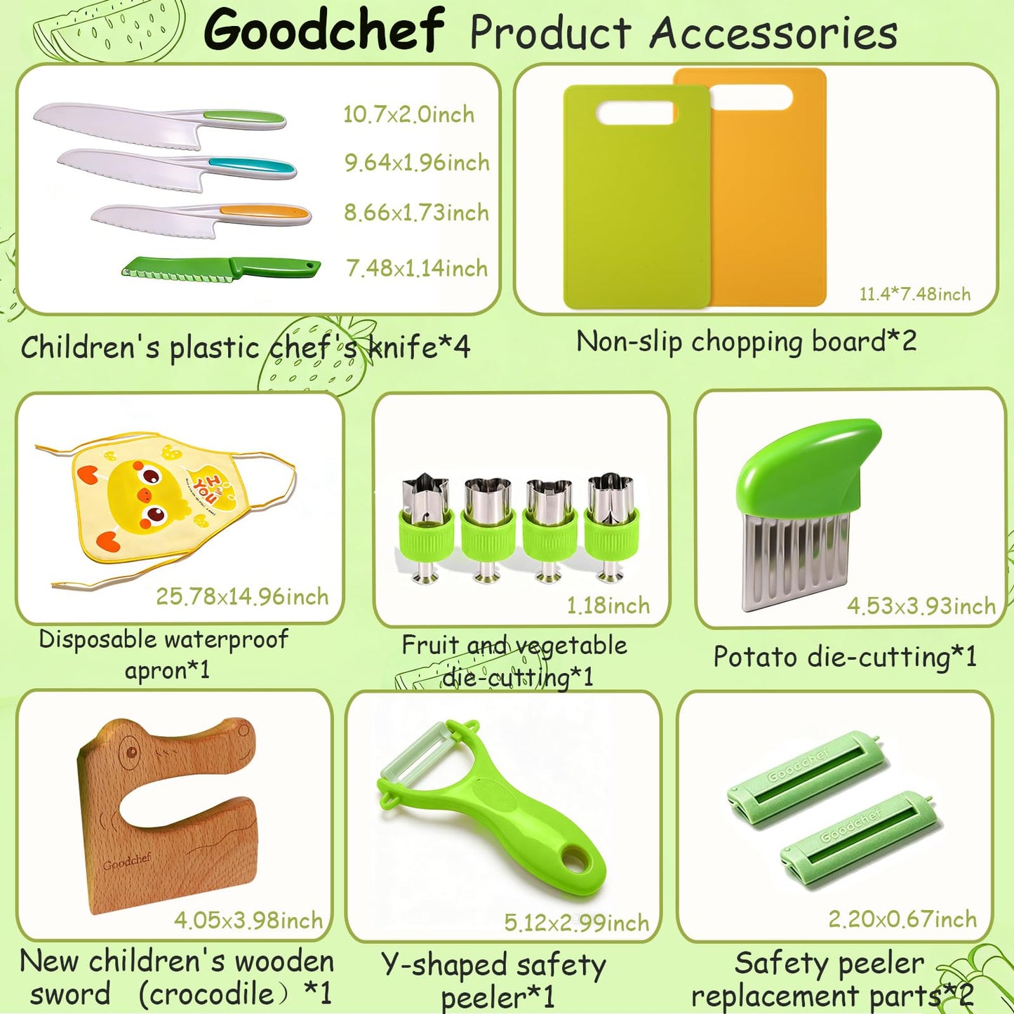 16PCS Kids Cooking Set with Safe Peeler – Montessori Kitchen Tools for Kids Real Kids Knife Set Child-Safe Plastic Knives Toddler Cooking Set Toy Suitable for Ages 3-10 for Toddler