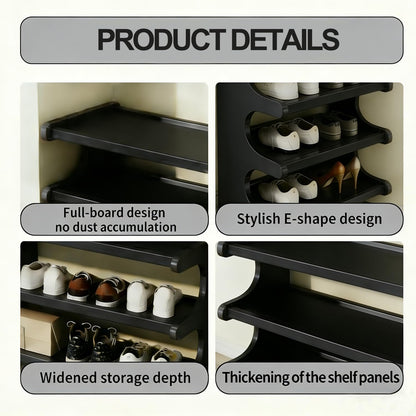 39" Bamboo Shoe Rack - Vertical Shoe Organizer Rack for Small Space, Narrow Shoe Tower for Closet, Entryway, Corner, Tall Shoe Shelf with Removable Shelves, Flexible Storage Shelf for Saving Space