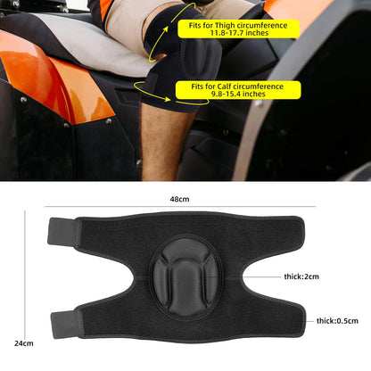 Sefexn Anti-collision Knee Pads, Adjustable Knee Support Patellar Fixation Protection with Thick EVA Foam Lining for Outdoor Sports and Gardening Working, 1 Pair Black One Size