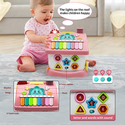 Ming You Montessori Toys for 1+ Year Olds Girl Gifts - 8-in-1 Musical Learning House Baby Toy 6-12 12-18 Months, Toddler Toys Age 1, 2 Year Old Girl Birthday Gifts