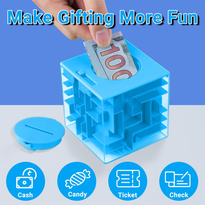 iKeelo 4 Pack Money Maze Puzzle Box - Makes Cash Gift Giving More Fun, STEM Gifts and Brain Teasers for Kids and Teens