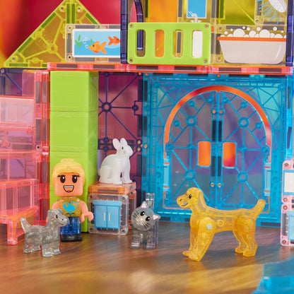 Magna-Tiles Pet Playhouse 50-Piece Magnetic Construction Set, The Original Magnetic Building Brand