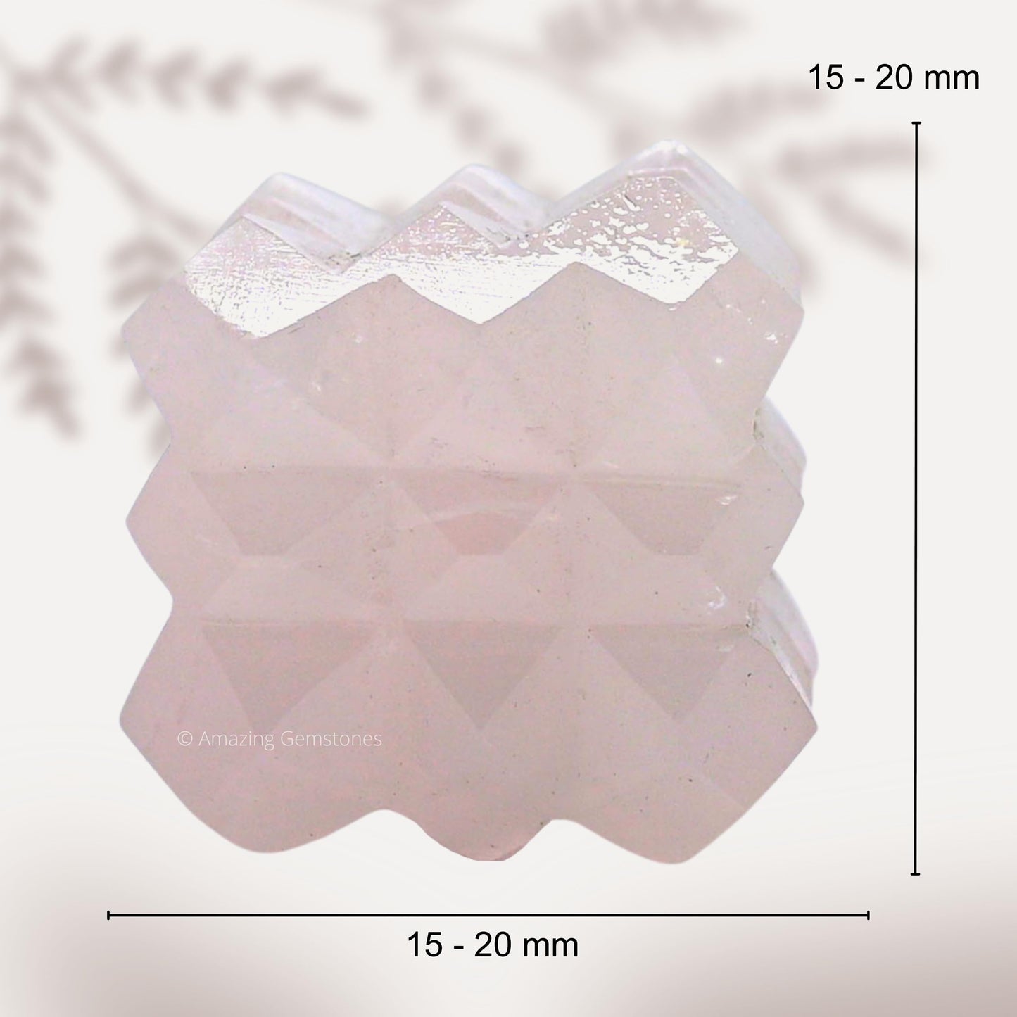 Amazing Gemstone Rose Quartz Crystal Cube with 54 Pyramid - 1" Mini Lemurian Pyramid Cube Figurine of Natural Stone Pyramid for Meditation, Reiki, Chakra Balancing Vastu Pooja and Crystal Grids