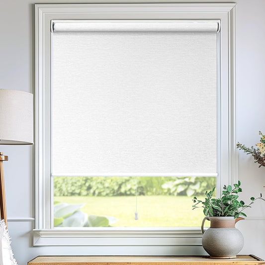CHICOLOGY Roller Shades, Cordless Blinds, Window Shades for Home, Roller Window Shades, Window Treatments, Door Blinds, Light Filtering Shades, Chalk White, 34" W x 72" H