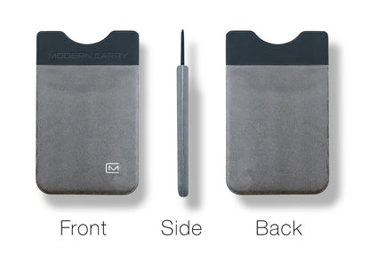 Modern Carry Elastic Minimal Card Holder, Minimalist Wallet for Men & Women, Credit Card & Business Card Holder, Slim Credit Card Wallet - Ultra Thin w/ 2 Card Slots (Gray)