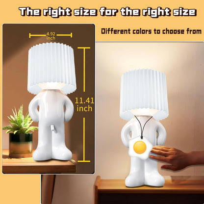 MINILIF Funny Shy Boy Table Lamp，Novelty Plug-in Table Lamp for Home, Office, Bedroom, or Desk Decor - Gift Idea for Christmas, Valentine's Day, or Birthdays