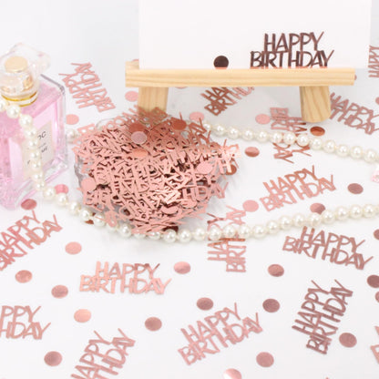 Blopee Rose Gold Birthday Confetti - 270 PCS Glitter Happy Birthday Decorations for Table