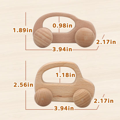 TOY Life Wooden Toys Cars, Montessori Baby Toys 6-12 Months, Wooden Baby Toys Rattle Cars for Toddlers 1-3, Baby Boy Girl Nursery Decor, Montessori Toys for 1 Year Old Boy First Birthday Gift