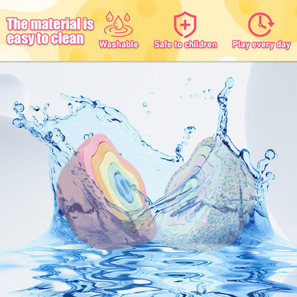 Toddler Stepping Stones, Stimulate Children's Creativity and Imagination, Improve Their Balance and Motor Skills, Flower-Shaped Stepping Stones (Pink &Blue