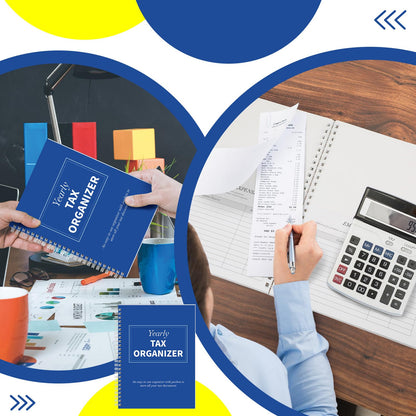 Faccito 2 Pack Yearly Tax Organizer 13" x 9.7" Tax Record Organizer with 12 Pockets Spiral Bound Income Folders Monthly Bill Receipt for Home Office Taxes