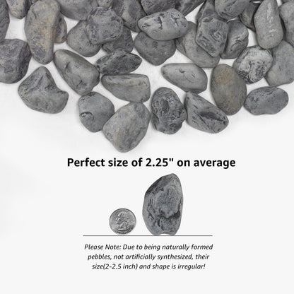 LOIOOJ Black Natural Gravel, 2-2.5 Inch Decorative Stones for Plants, Garden, and Landscaping – 20LB, Ideal for Walkways, Vases, Crafting, Home Decor, and Outdoor Landscaping