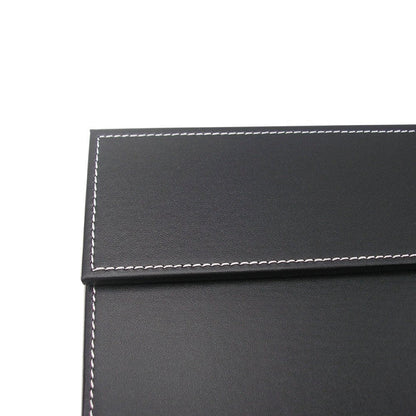KINGFOM Ultra-Smooth PU Leather Desk Pad & Mat Office Desk Drawing & Writing Board A3/ A4 File Paper Clip Table Protector Mat on Top Large 24''x18'' (Black)