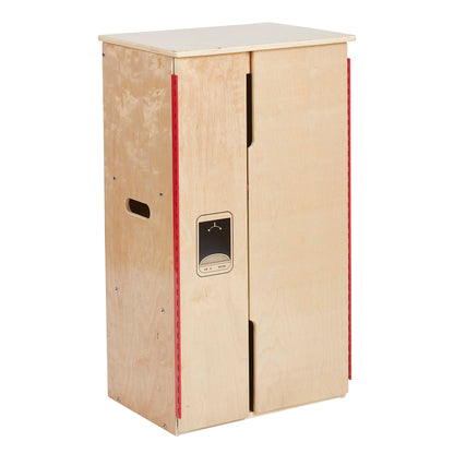 ECR4Kids Wooden Pretend Play Kitchen Refrigerator for Kids, Montessori Furniture, Natural