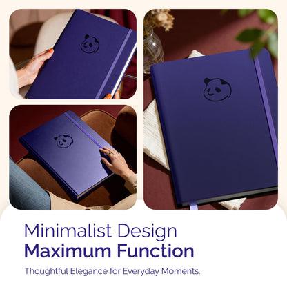 Panda Planner Pro A4 Daily Planner 2026 – 6 Month Undated Planner with Hourly Schedule, Large 8.5x11 Layout, To Do List, Daily Journal, Goal Planner, Habit Tracker & Gratitude Organizer for Home/Office – Purple