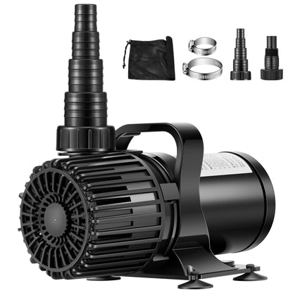VIVOHOME 120W 2700GPH Submersible Water Pump with 180° Seamless Adjustable Nozzle and Barrier Bag for Koi Pond Waterfall Fountains Fish Tank