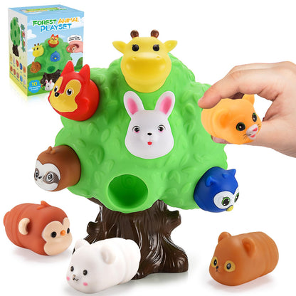 SnapGlowz Gifts for 1-5 Year Old Boys, Toddler Toys Farm Animal Learning Toy for Toddlers 1-6 Forest Animal Playset Montessori Toys for 2-6 Girls Sensory Easter Birthday Gifts for Boys