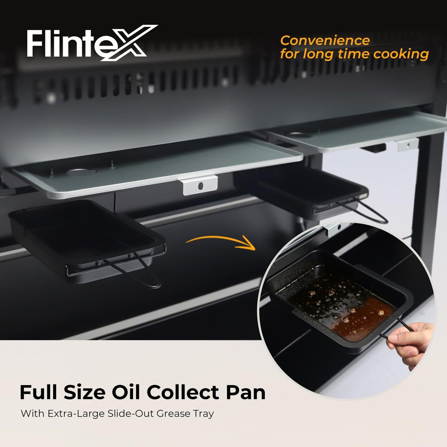 Flintex 6 Burner Propane Gas Grill Griddle Combo with Porcelain-Enameled Cast Iron Grates & Cast Iron Pan, Dual Outdoor BBQ Grill With Flat Top Griddle for Backyard Barbecue, 610 sq.in.