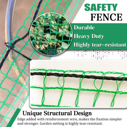 Hortifan Temporary Fence Plastic Mesh Fencing, 4FT x 100FT Garden Bird Netting Safety Fence Snow Fence, Construction Fencing for Deer, Pet, Rabbits, Chicken, Dogs, Animal Barrier, Green