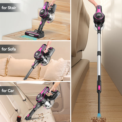 INSE Corded And Cordless Vacuum Cleaner For Home, 35-70KPA 6-in-1Rechargeable Powerful Handheld Vacuum Cleaner/Detachable Battery, Running Time 45 Minutes, 50.5 Oz Dust Cup, LED Brush, Vacuum Cleaners For Home, Hardwood Floor, Carpet And Pet Hair