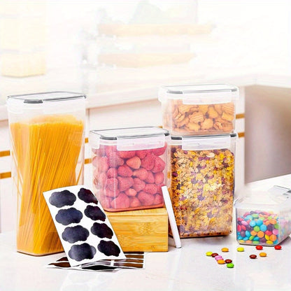 20/48/60pcs Food Storage Container Set, Fresh-Keeping Boxes, Easy-to-Secure Lids - Airtight Plastic Containers, Suitable For Pantry, Travel, Outdoor Picnics, Kitchen Organization, Comes With Labels And Marker(24/30 Lids + 24/30 Containers).