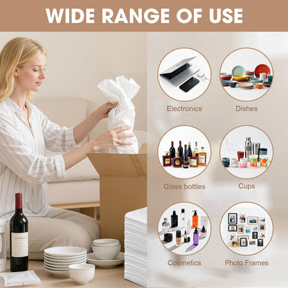 200 Pack Small Foam Pouches for Packing, 6x8 Inch Cushion Foam Pouch for Shipping, Moving and Storage, Dish Packing Supplies Protecting Small Electronics, Glass Cups, Dishes and Other Small Items