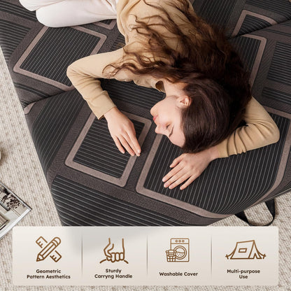 CozyMine Trifold Mattress Full Size - 4 Inch Foldable Memory Foam Mattress, Washable Cover and Non-Slip Design, Portable Folding Floor Guest Bed Camping RV Travel Pad, Easy to Store, 73" x 52" x 4"