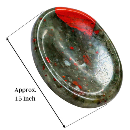 Amazing Gemstone African Bloodstone Worry Stone Crystals and Healing Stones - Worry Stones for Stress Relief Gifts - Piedra Crystal Fidget for Meditation - Unique Stocking Stuffers and Birthday Gifts
