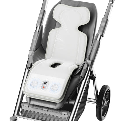 PANERGY Baby Stroller Cooling Pad, 3D Breathable Carseat Cooling Pad with 2 Built-in Blower, Max 10H Ventilation 3 Speeds 10000mAh Rechargeable Cooling Mat Liner for Toddler Baby Summer Essentials