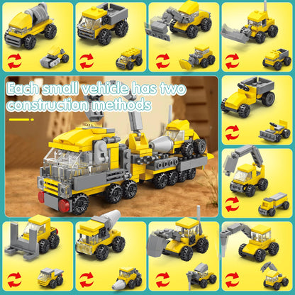 Sawaruita 30Pack Mini Cars Building Blocks Party Favors for Kids-Bulk Fire Truck,City Police Car,Construction Vehicle for Birthday Goodies Bag Easter Filling,Classroom Prizes for Boys 6-12