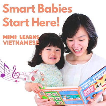 Mimi Learns Vietnamese Vol. 2 — Interactive Sound Board Book for Toddlers 1-3, Bilingual English & Vietnamese Songs & Music, Talking Musical Learning Toy and Gift for Babies & Kids
